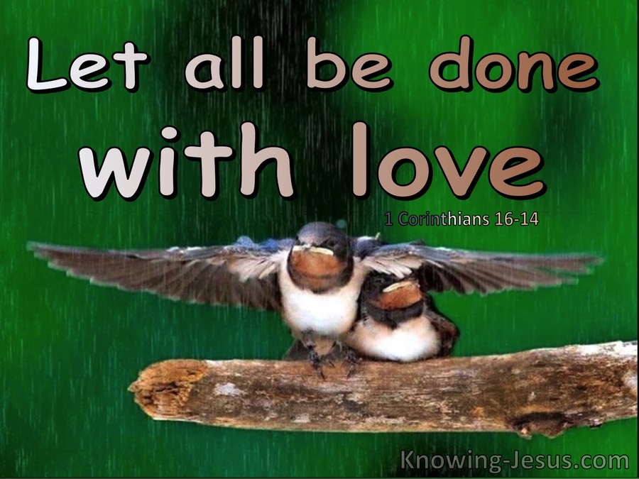 1 Corinthians 16:14 Let All You Do Be Done With Love (green)